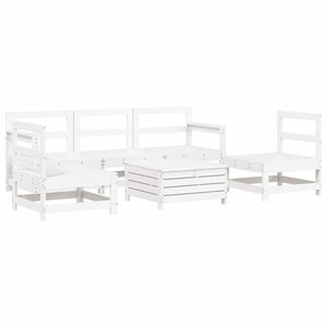 vidaXL Salon de jardin 6 Pièces blanc bois de pin massif