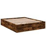 vidaXL Cadre de lit sans matelas chêne fumé 150x200 cm