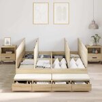 vidaXL Cadre de lit avec rangement Chêne Sonoma 226.5 x 135 x 31.5 cm