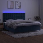 vidaXL Sommier à lattes de lit matelas et LED Bleu foncé 200x200 cm