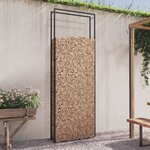 vidaXL Portant de bois de chauffage Noir mat 110x28x312 cm Acier