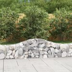 vidaXL Paniers à gabions arqués 15 Pièces 200x30x40/60 cm Fer galvanisé