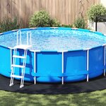 vidaXL Tapis de sol pour piscine noir Ø 500 cm  tissu non-tissé  rond.