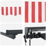 vidaXL Auvent Rétractable Rayure rouge et blanche 300x250 cm tissu