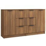 vidaXL Buffets 2 Pièces chêne marron 60x30x70 cm Bois d'ingénierie