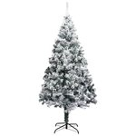 vidaXL Arbre de Noël artificiel pré-éclairé et boules vert 180 cm PVC