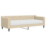 vidaXL Lit de jour avec matelas crème 80x200 cm tissu