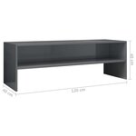 vidaXL Meuble TV Gris brillant 120x40x40 cm Bois d’ingénierie