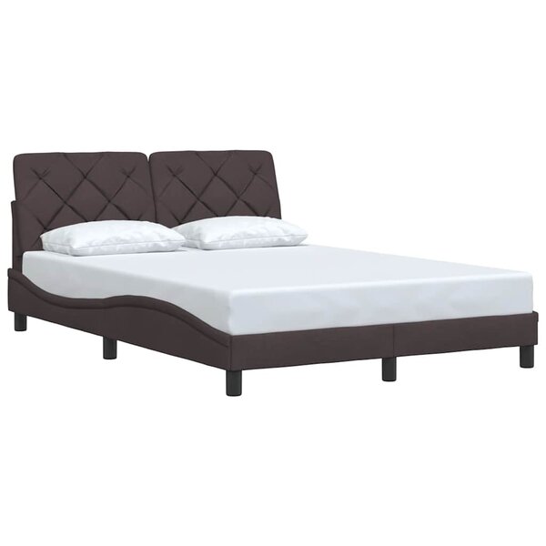 vidaXL Cadre de lit sans matelas marron foncé 140x190 cm tissu