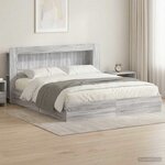 vidaXL Cadre de lit avec rangement Sonoma gris 180 x 200 cm