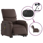 vidaXL Fauteuil inclinable de massage électrique marron similicuir