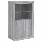 vidaXL Armoire latérale et lumières LED sonoma gris bois d'ingénierie