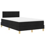 vidaXL Lit à ressorts avec coussin Noir 120 x 200 cm tissu