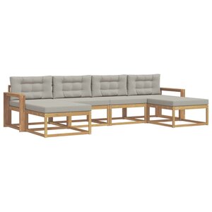 vidaXL Ensemble de canapés d'extérieur 6 Pièces Blanc et gris clair