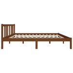 vidaXL Cadre de lit Marron miel Bois massif 135x190 cm Double