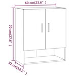 vidaXL Armoire murale Chêne fumé 60x31x70 cm Bois d'ingénierie