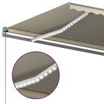 vidaXL Auvent automatique avec capteur de vent et LED 600x350 cm Crème