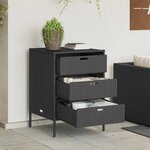 vidaXL Armoire de rangement de jardin noir 55x59x80 cm résine tressée