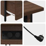 vidaXL Cabinet de chevet avec tiroir Chêne marron 60 x 30 x 61 cm