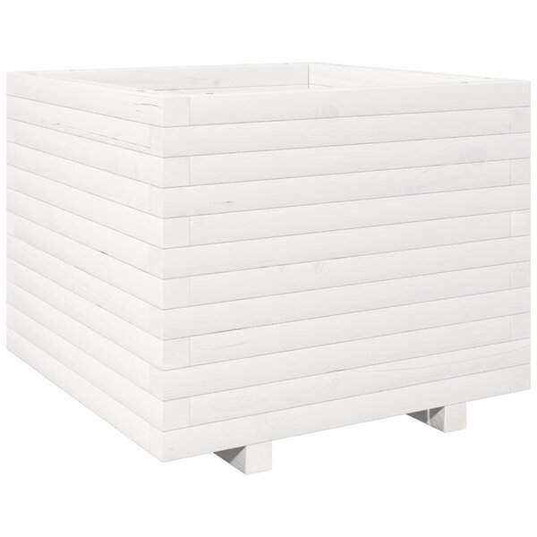 vidaXL Jardinière blanc 60x60x49 5 cm bois de pin massif