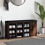vidaXL Banc à chaussures chêne fumé 102x32x50 cm bois d'ingénierie
