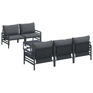 vidaXL Ensemble de canapé de jardin 6 Pièces Anthracite Acier & tissu