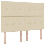 Lit Box Spring vidaXL avec Matelas & LED Crème 140x190 cm Tissu
