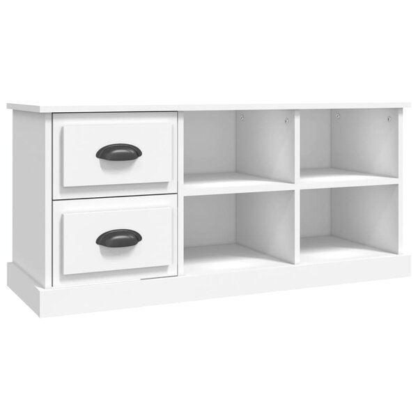 vidaXL Meuble TV blanc 102x35 5x47 5 cm bois d'ingénierie