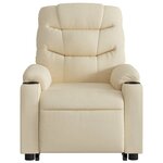 vidaXL Fauteuil inclinable de massage Crème Tissu