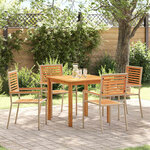 vidaXL Ensemble de salle à manger pour jardin 5 Pièces Beige Poly rotin