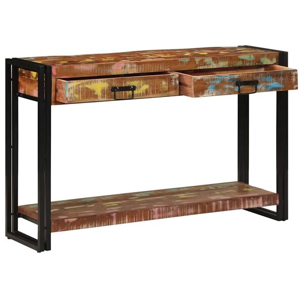 vidaXL Table console Multicolore 120 x 33 x 75 cm Bois Recyclé Solide