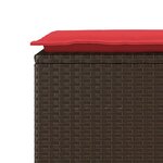 vidaXL Banc de jardin avec coussin marron 110x40x44 cm résine tressée