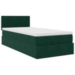 vidaXL Cadre de lit ottoman avec matelas vert foncé 90x200 cm velours