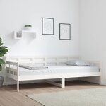 vidaXL Lit de jour blanc bois de pin massif 90x200 cm