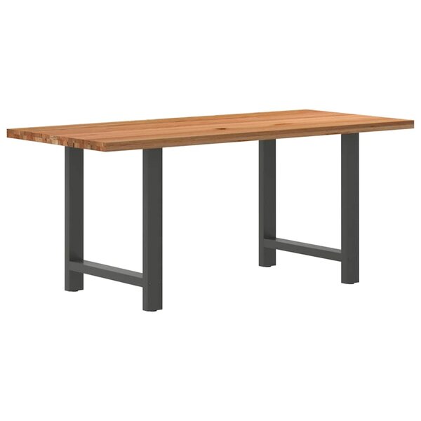 vidaXL Table à manger marron clair bois de chêne massif rectangulaire