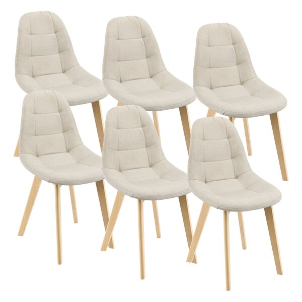 Lot de 6 chaises de salle à manger 86 x 53 x 47 cm beige 03_0006785