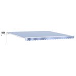 vidaXL Auvent Rétractable with Bleu et blanc 5 x 3 m Tissu et métal