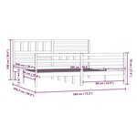 vidaXL Cadre de lit Blanc 180x200 cm Super King Bois massif