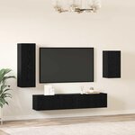 vidaXL Ensemble meuble TV 4 Pièces Chêne noir Bois d'ingénierie