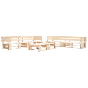 Salon de jardin meuble d'extérieur ensemble de mobilier 220 cm palette 6 pièces bois couleur naturelle de bois 02_0018456