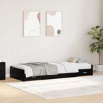 vidaXL Cadre de lit avec rangement avec tiroir Chêne noir 100 x 200 cm