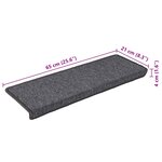 vidaXL Tapis d'escalier 30 pièces 65 x 21 x 4 cm Gris foncé Bord rectangulaire