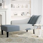 vidaXL Fauteuil long avec accoudoir droit gris clair tissu