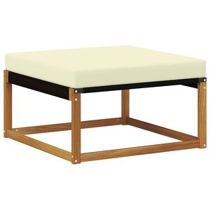 vidaXL Pouf d'Extérieur Bois d'acacia massif et Textilène Naturel