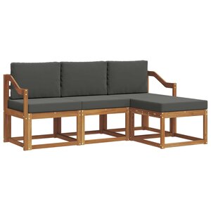 vidaXL Ensemble de canapés d'extérieur 4 Pièces Naturel et Anthracite