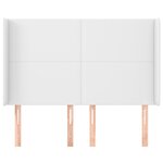 vidaXL Tête de lit avec oreilles Blanc 147x16x118/128 cm Similicuir