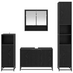 vidaXL Ensemble de mobilier de salle de bain 4 Pièces Chêne noir