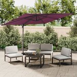 vidaXL Parasol déporté avec mât en aluminium Bordeaux 400x300 cm