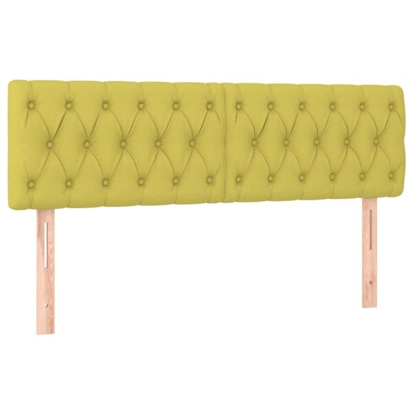 vidaXL Têtes de lit 2 Pièces Vert 72x7x78/88 cm Tissu
