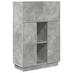 vidaXL Bureau avec porte Gris 71 5 x 31 5 x 106 5 cm Bois d'ingénierie
